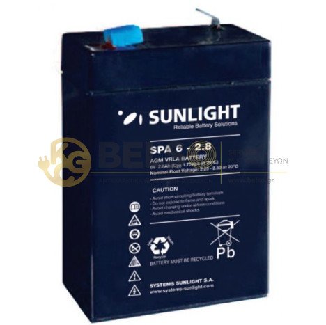 ΜΠΑΤΑΡΙΑ Sunlight Μολύβδου 6V 2.8A